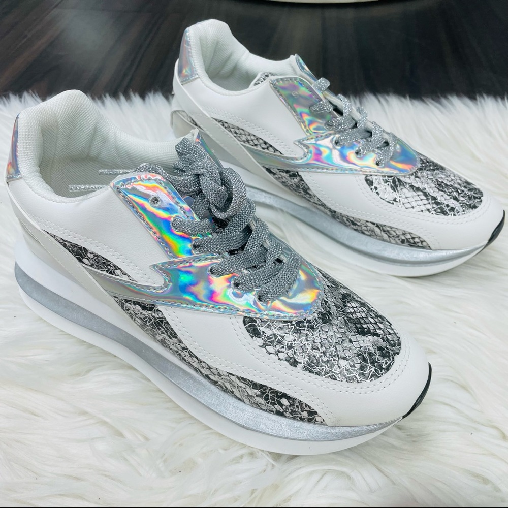 Silver snake platform sneaker - Picture 8 of 9